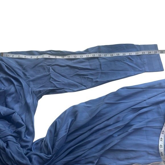 Choosy Women's Slate Blue Deep V Striped Satin Jumpsuit Size 20 NWT - Picture 7 of 7